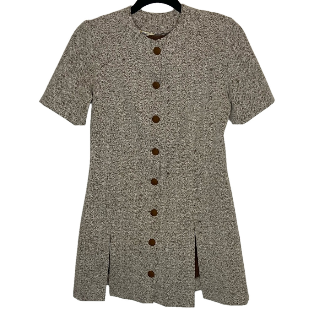Vintage Tunic Mr K Made In Canada Size S Button Up Front Tailored Brown